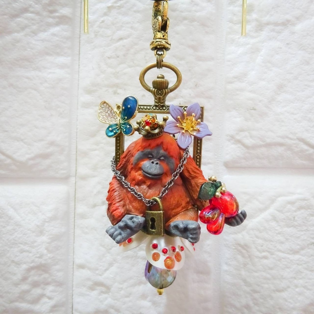 ロック 施錠された オランウータン 森の王様 ペンダントトップ 大ぶり クリスマス Xmas lock