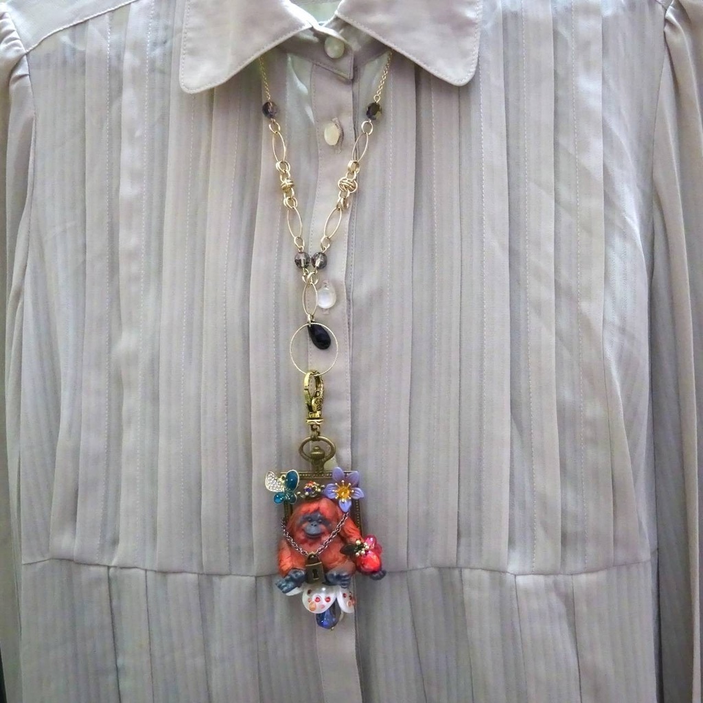 ロック 施錠された オランウータン 森の王様 ペンダントトップ 大ぶり クリスマス Xmas lock