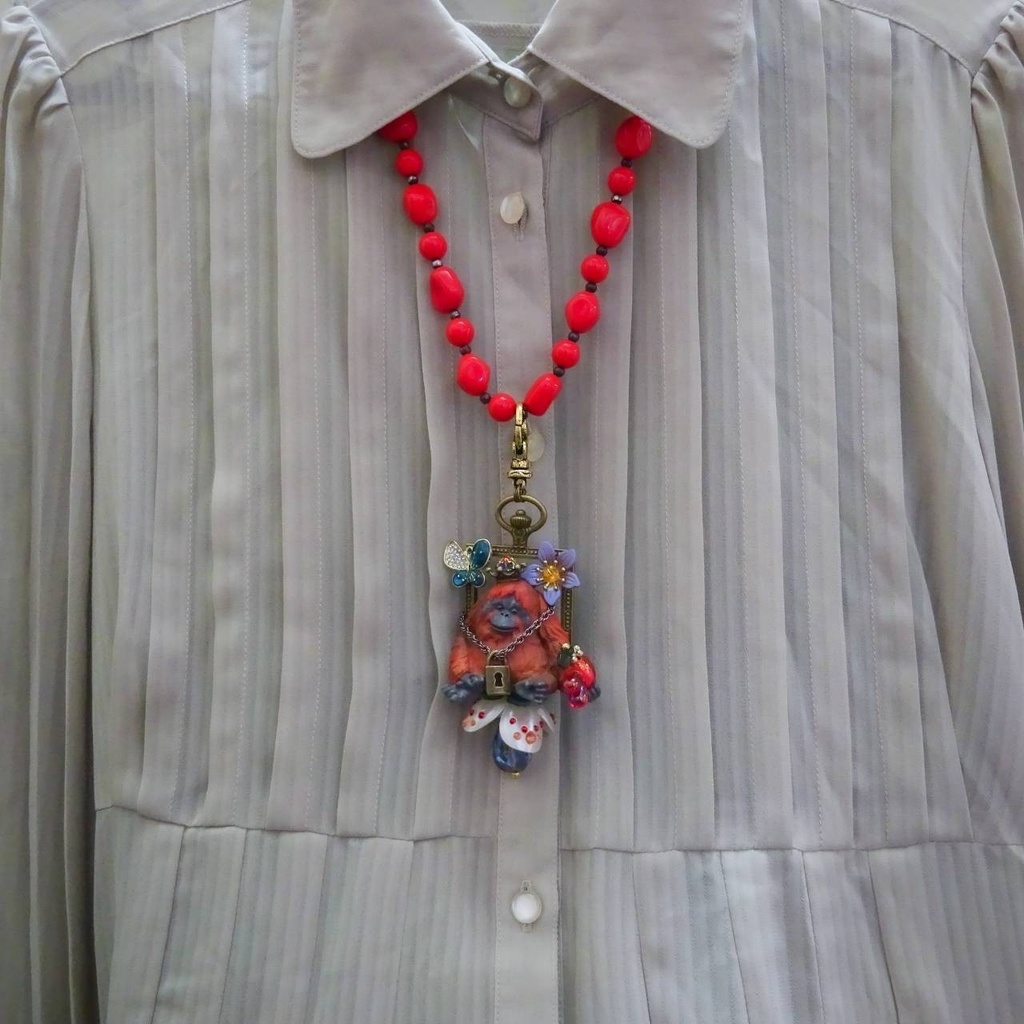 ロック 施錠された オランウータン 森の王様 ペンダントトップ 大ぶり クリスマス Xmas lock