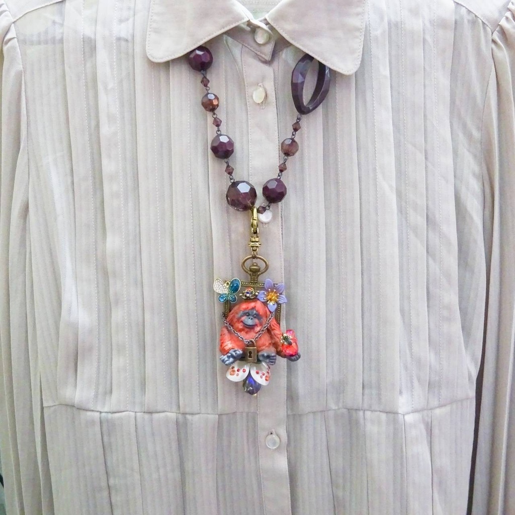 ロック 施錠された オランウータン 森の王様 ペンダントトップ 大ぶり クリスマス Xmas lock