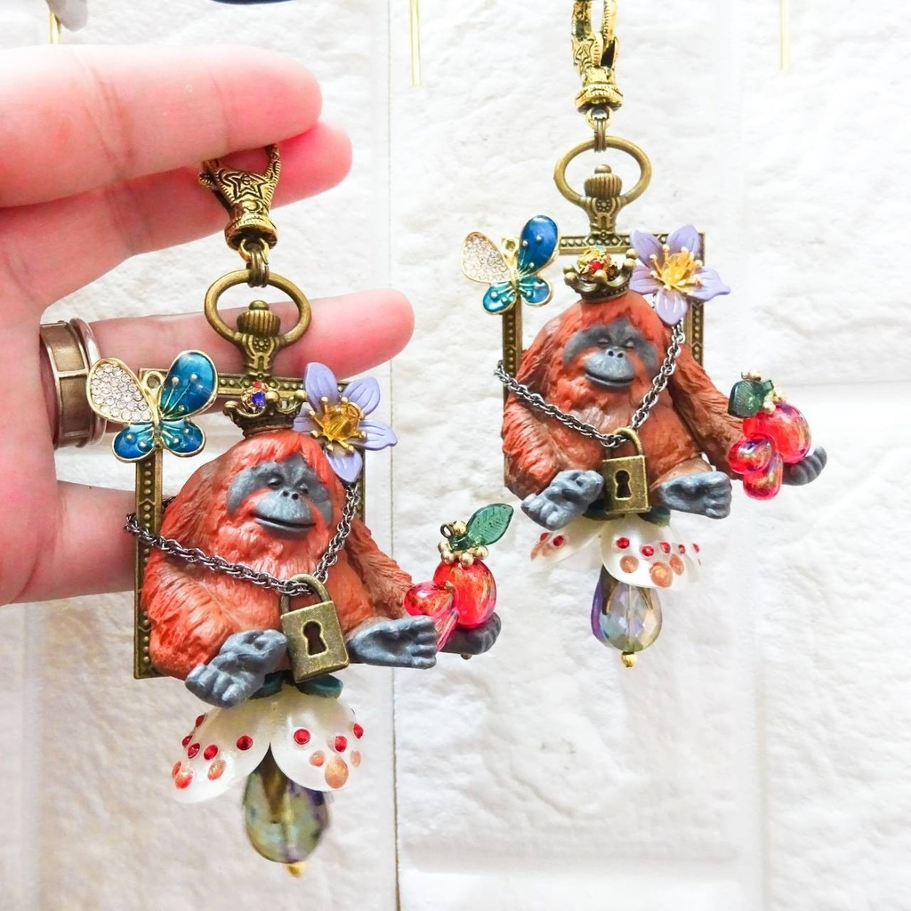 ロック 施錠された オランウータン 森の王様 ペンダントトップ 大ぶり クリスマス Xmas lock