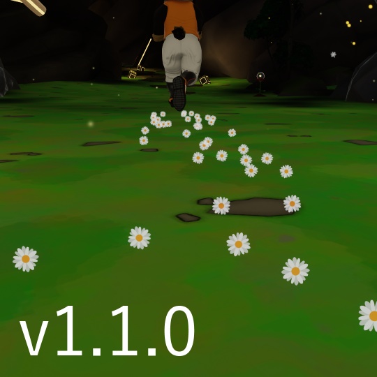 【無料】歩いた場所に花が舞うパーティクル