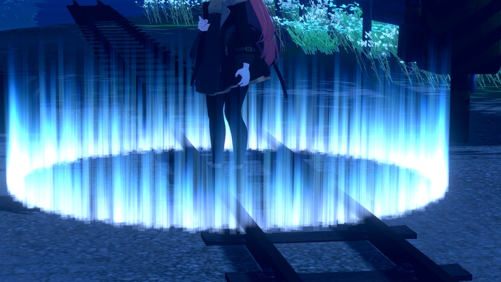 【無料】オーロラっぽいパーティクルのヘイロウ&フィールド展開ギミック