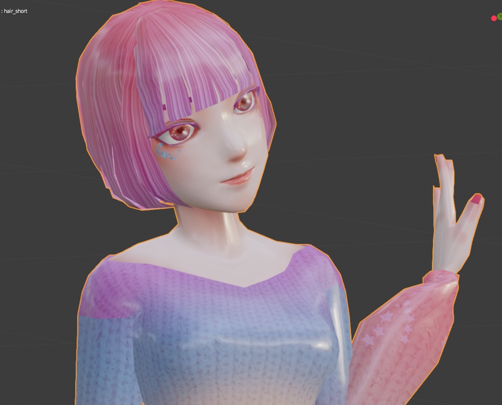 【VRChat想定3Dモデル】ミライミラ【Quest対応】