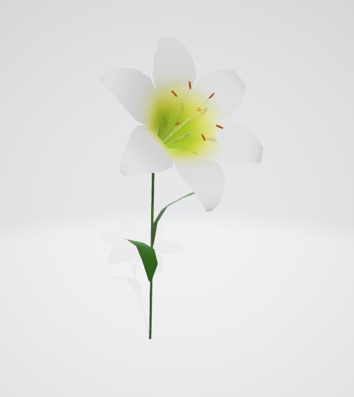 【3Dモデル】ユリの花瓶セット
