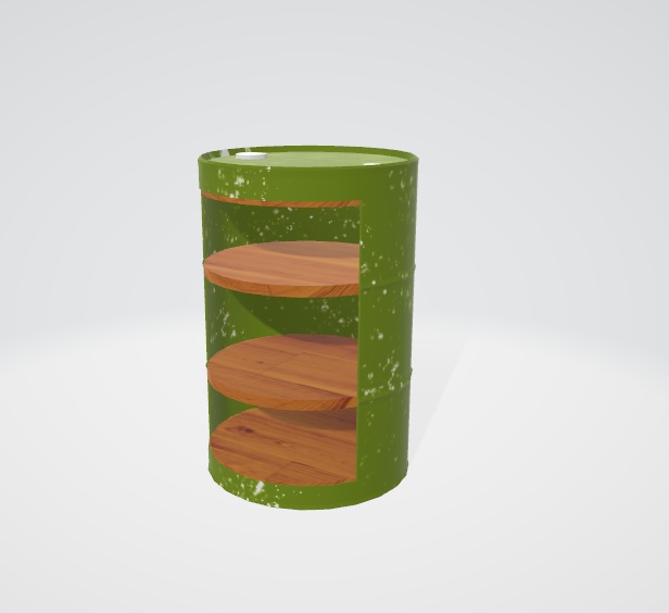 ドラム缶DIY家具セット【3Dモデル】