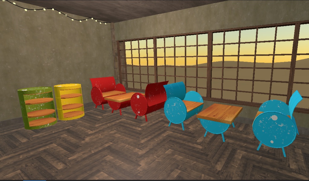ドラム缶DIY家具セット【3Dモデル】