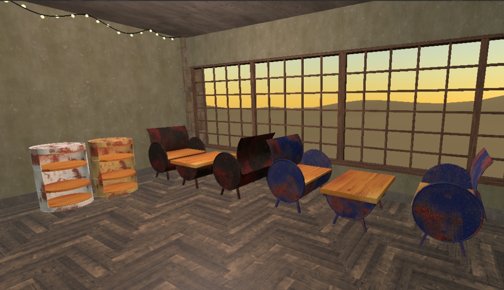ドラム缶DIY家具セット【3Dモデル】