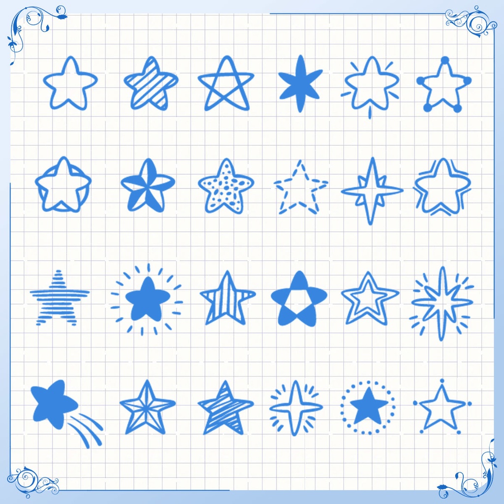 [無料リソース]手描きのかわいい星のアイコン