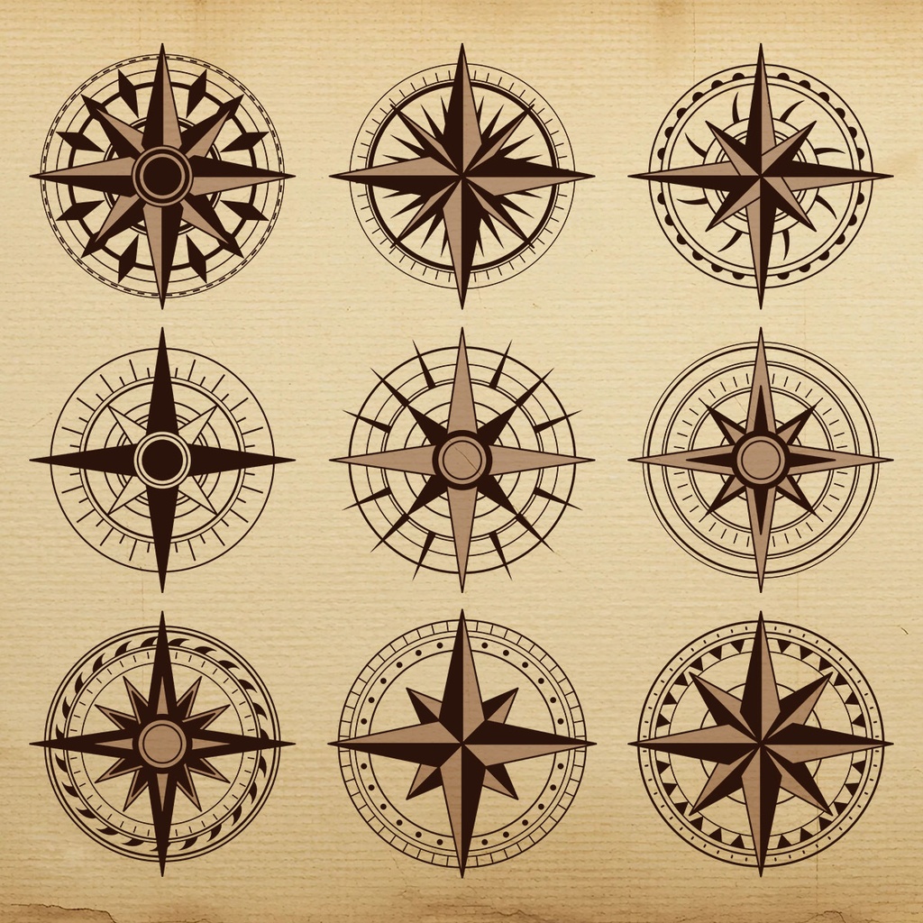 航海用コンパスのグラフィック