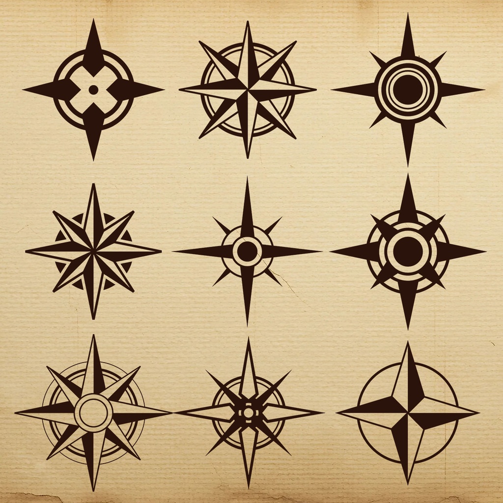 航海用コンパスのグラフィック