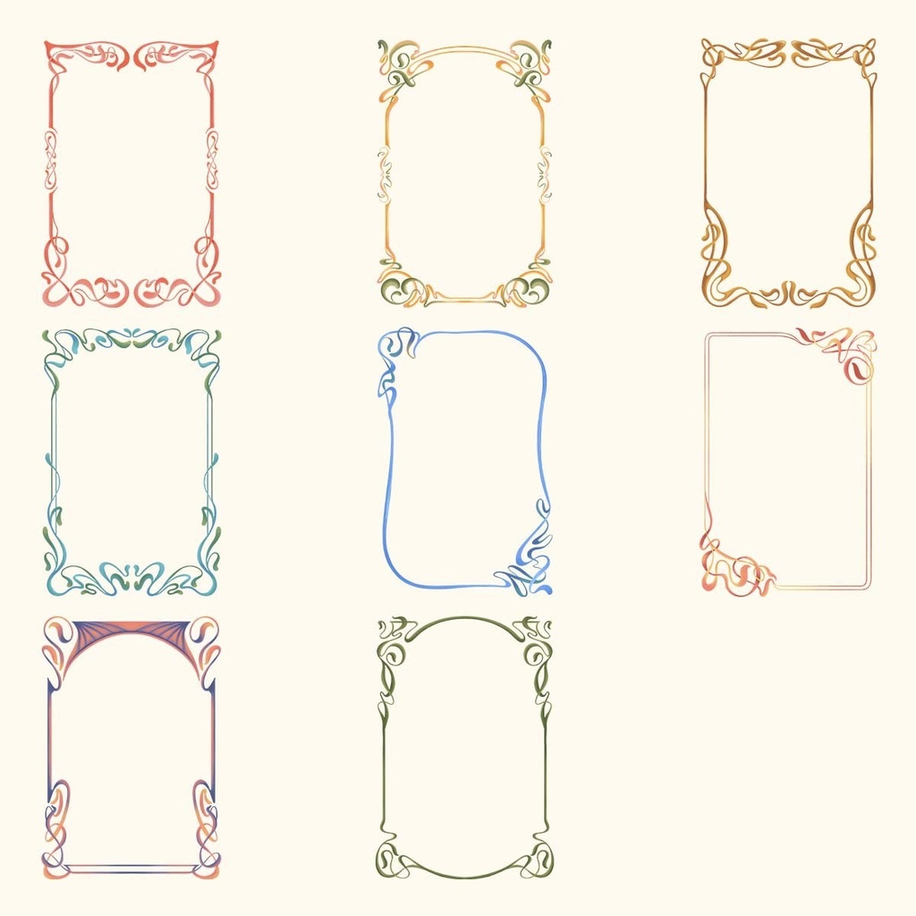 ファンタジック水彩手描きフレーム