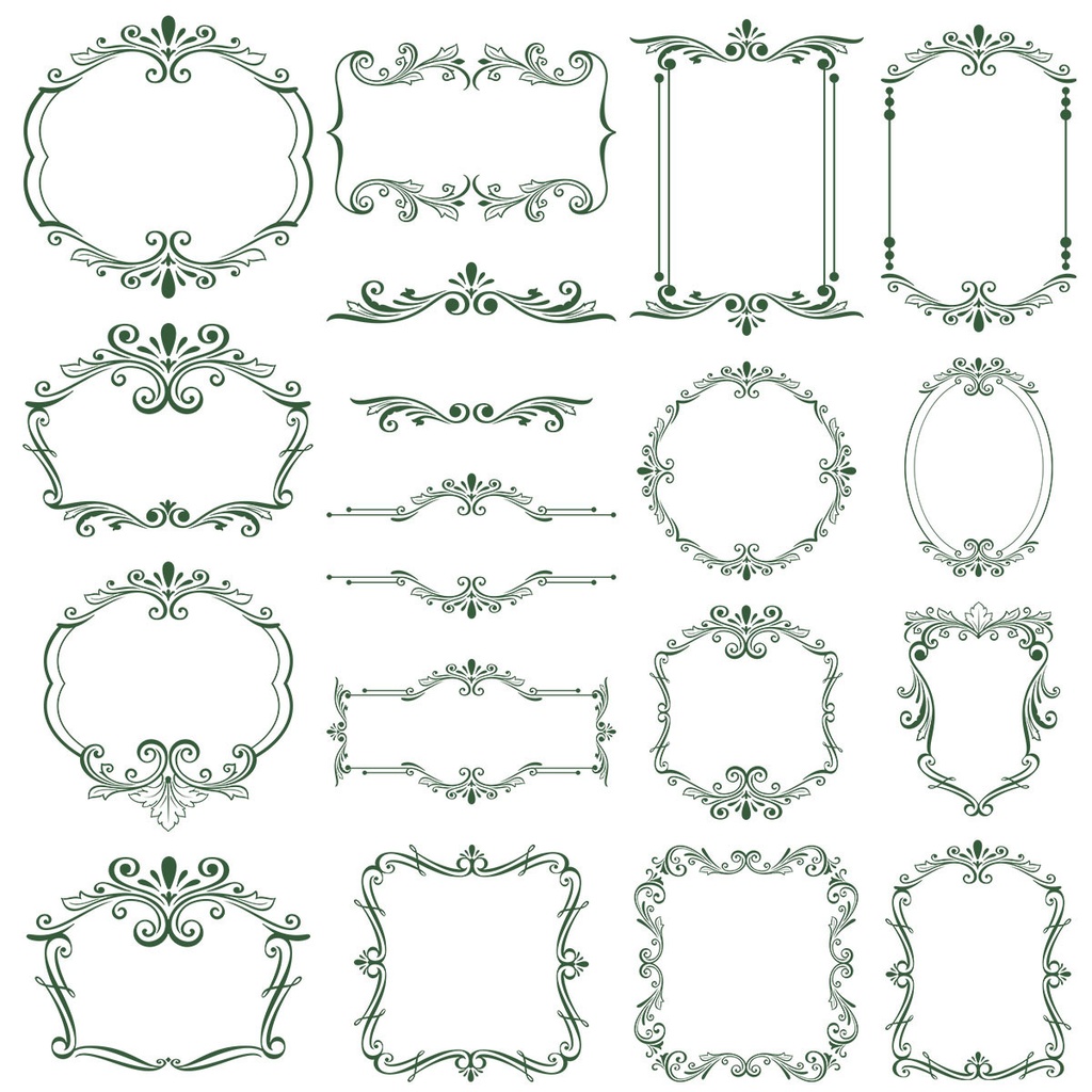 アンティーク調緑装飾フレーム