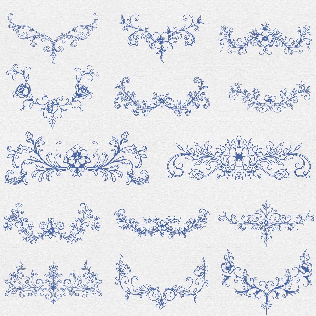 装飾的巻き草文様パターン 