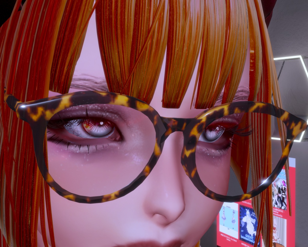 NEW!!!★べっこう柄追加★ボストン型サングラス（VRChat想定）