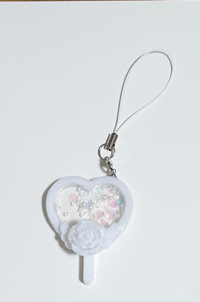 概念ストラップ　白薔薇