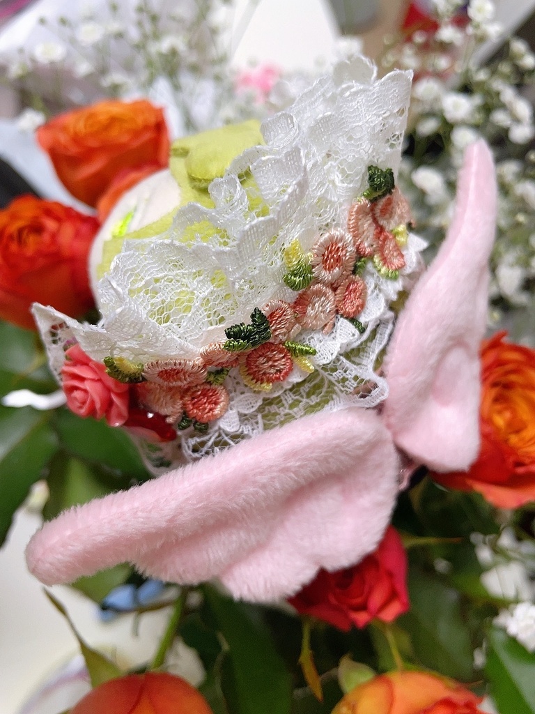 もちもちエンジェルバレンタインバージョン💘ヘッドドレス&てんしのはねセット(おもちサイズ)