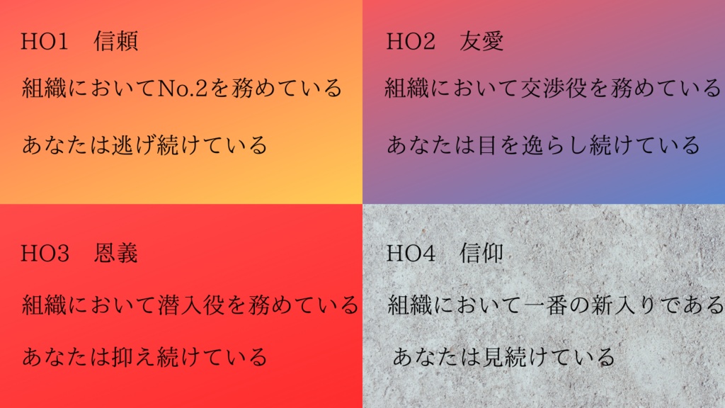 CoC6版『盟約の使い魔』シリーズ