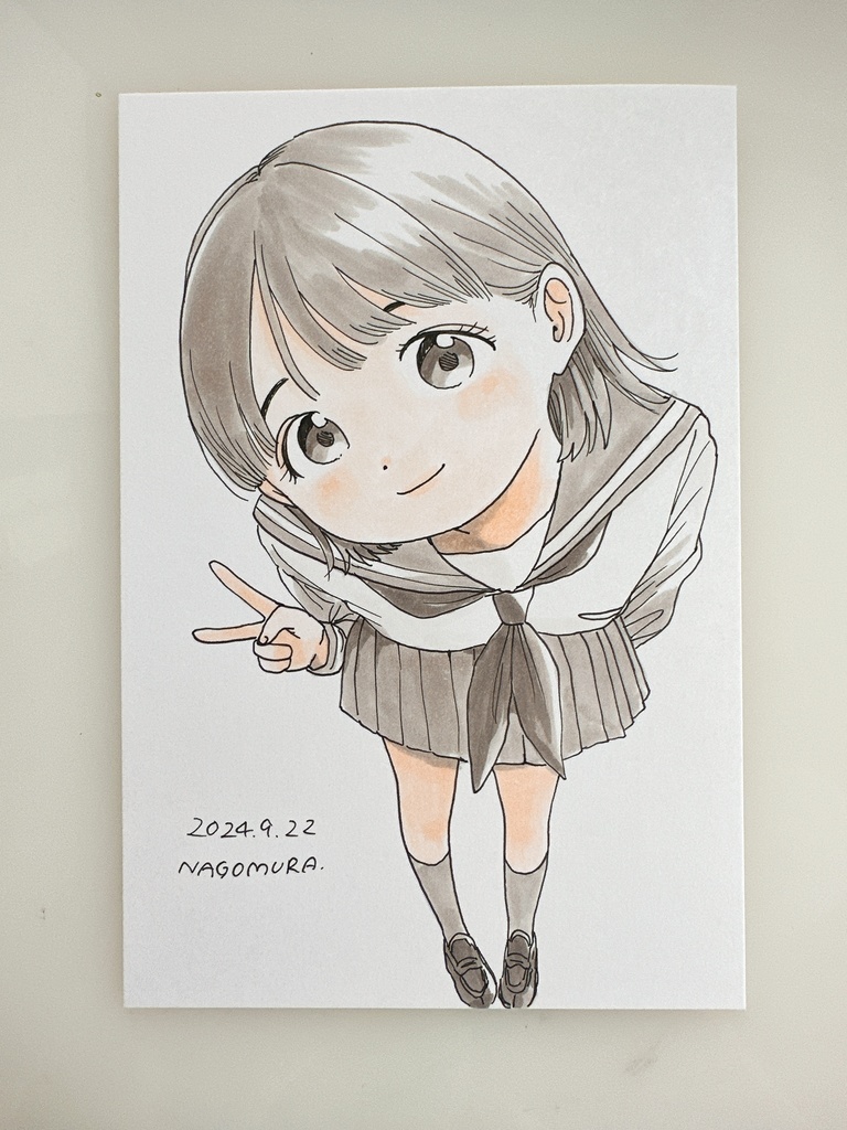 ハガキ原画(セーラー服)