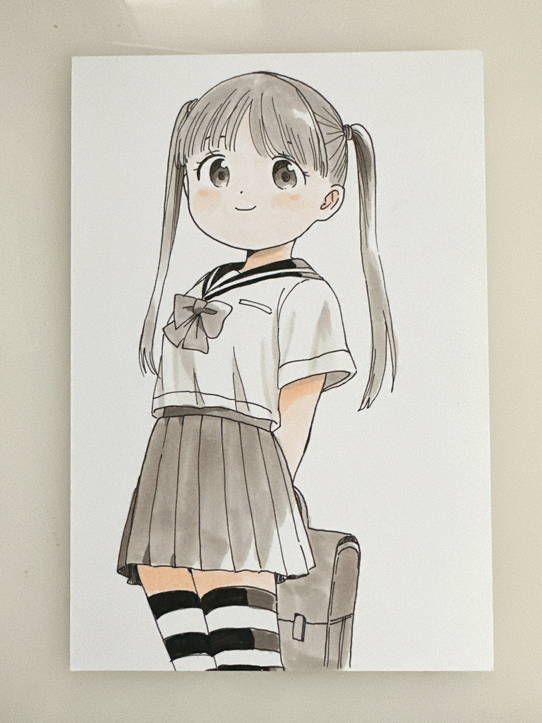 ハガキ原画(ツインテール)