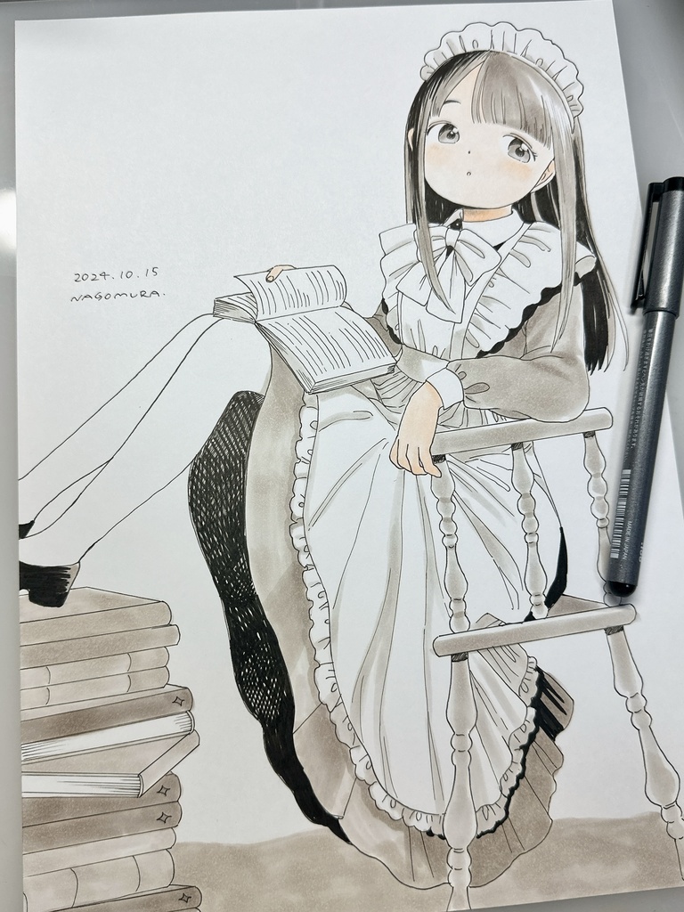 A4原画(やさぐれメイド)