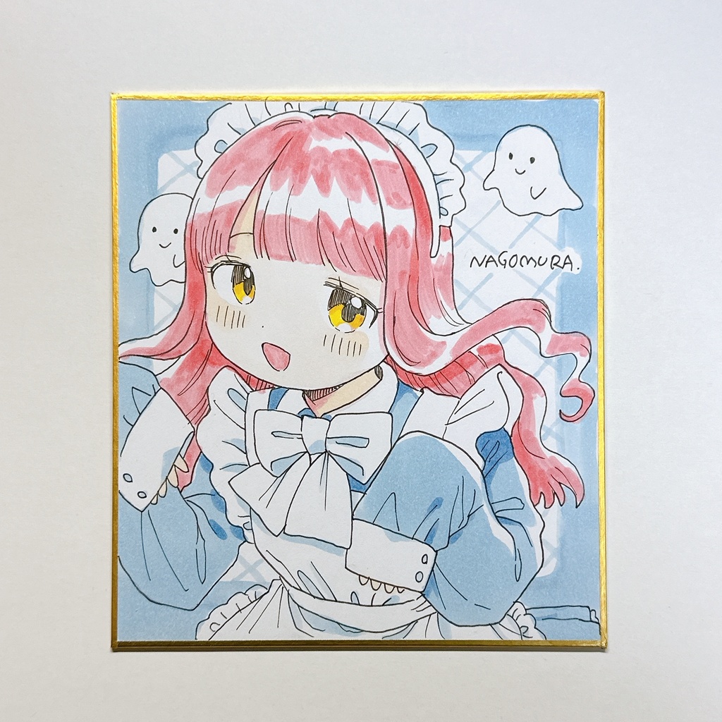 ミニ色紙(おばけメイド)