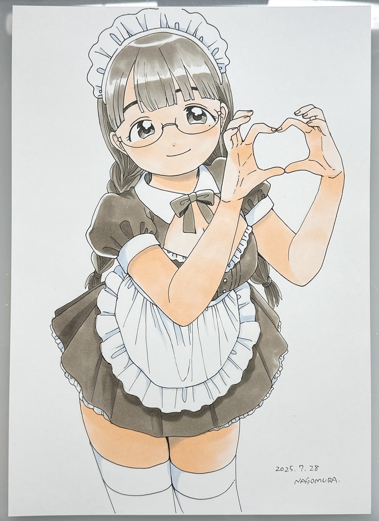 A4原画「眼鏡メイドさん」