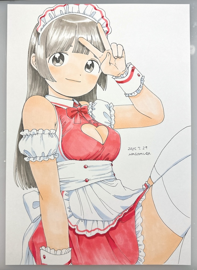 A4原画「♡メイド服」