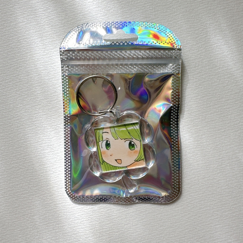 原画キーホルダー(クローバー・笑顔)