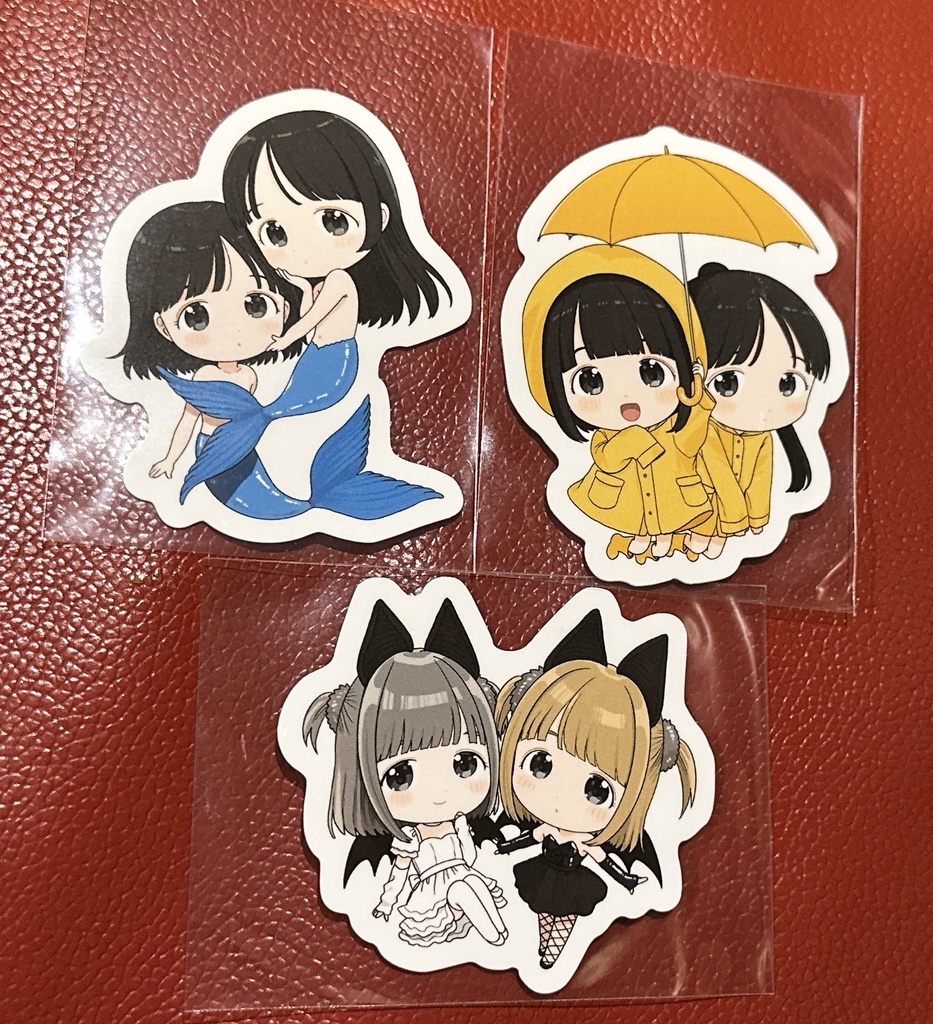 ステッカーセット(人魚、レインコート、コウモリ)