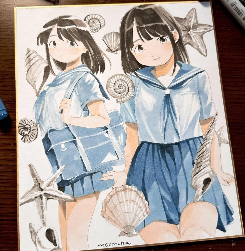 中色紙「夏の少女」