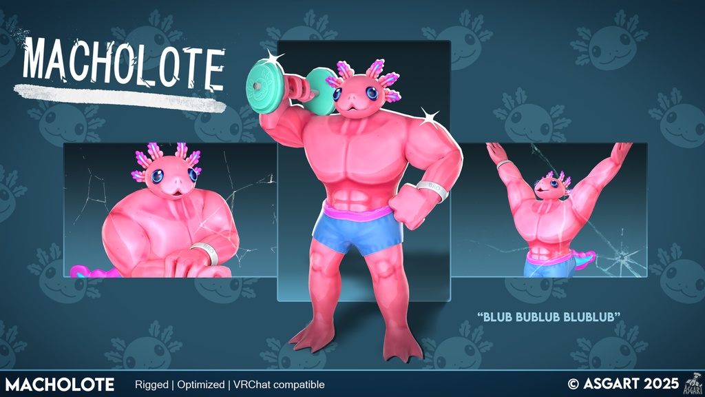 Macholote | 3D Character | VRChat-Ready Avatar