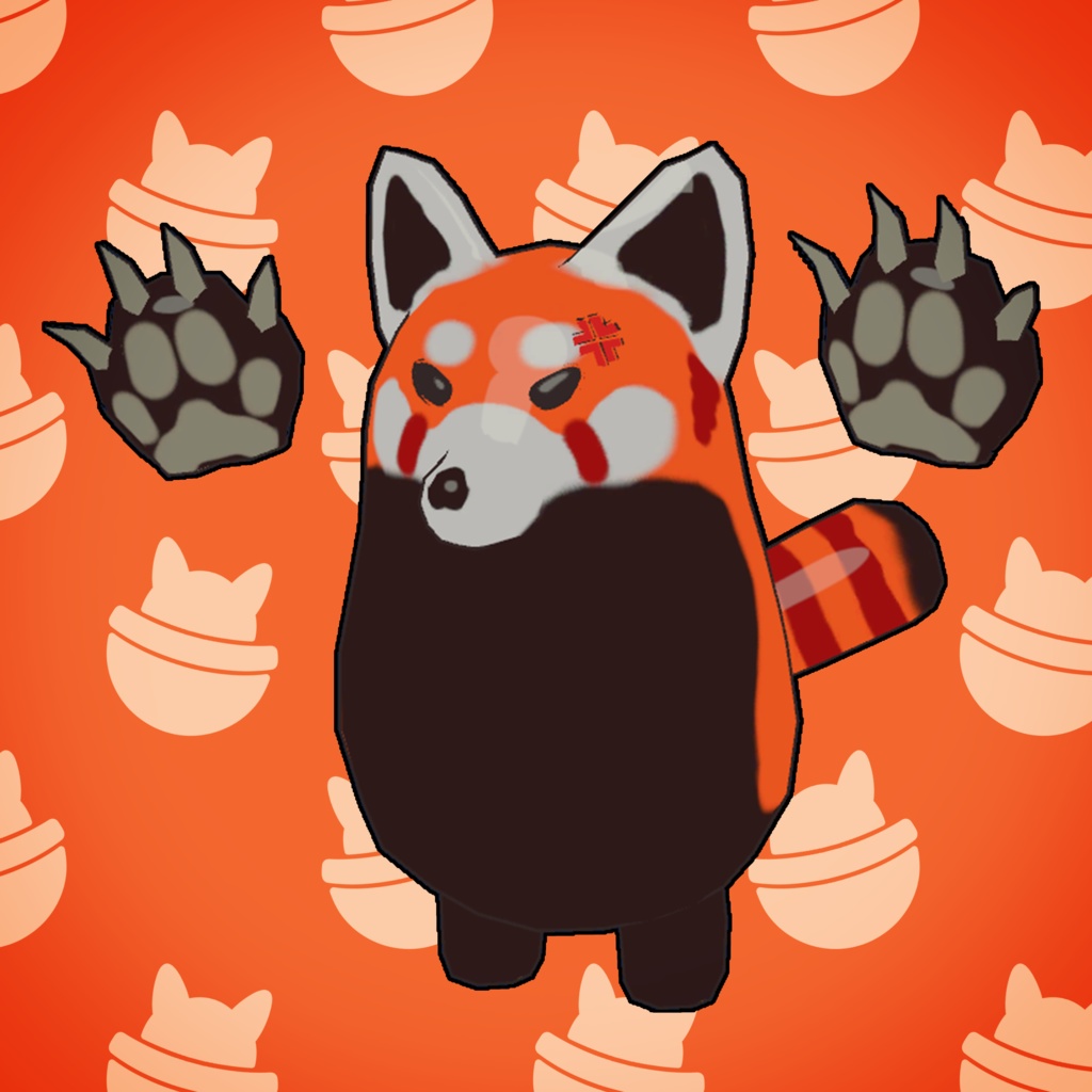 レッサーパンダ - PocketPal S1 - 3Dキャラクター - VRChatアバター