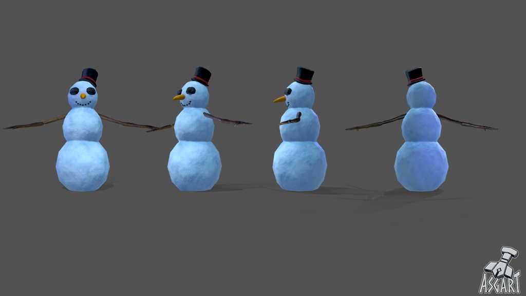 🎄☃️ 無料・最適化済み!VRChat対応 かわいい雪だるま3Dモデル ❄️✨