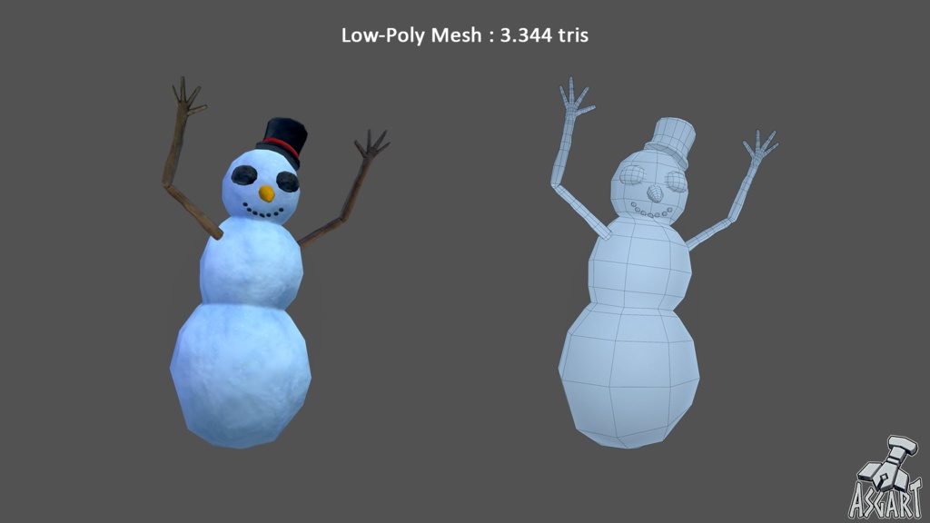 🎄☃️ 無料・最適化済み!VRChat対応 かわいい雪だるま3Dモデル ❄️✨