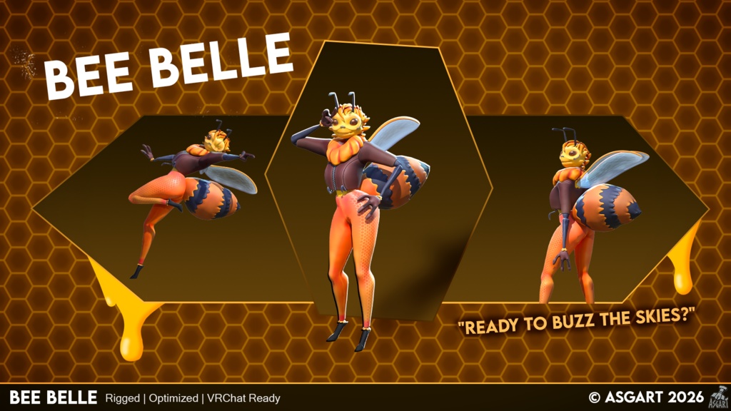 🐝 ミツバチ Belle | 3Dキャラクター | VRChat対応