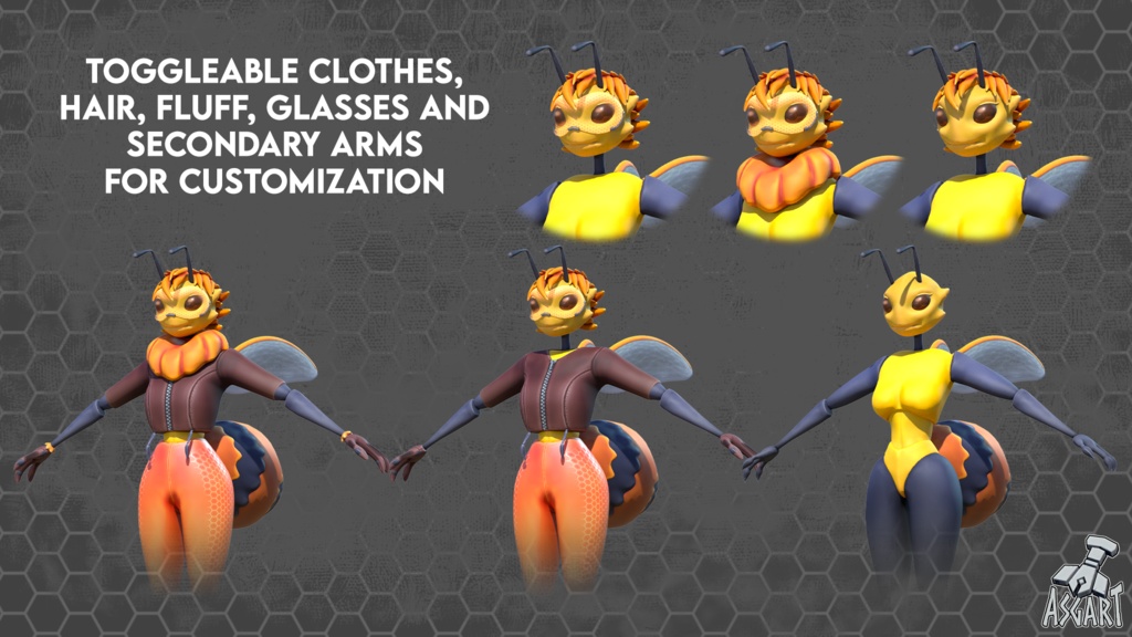 🐝 ミツバチ Belle | 3Dキャラクター | VRChat対応