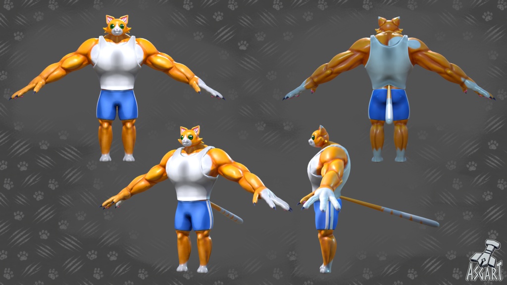 💪🐱 Meowcho|3Dキャラクター|VRChat対応 💥