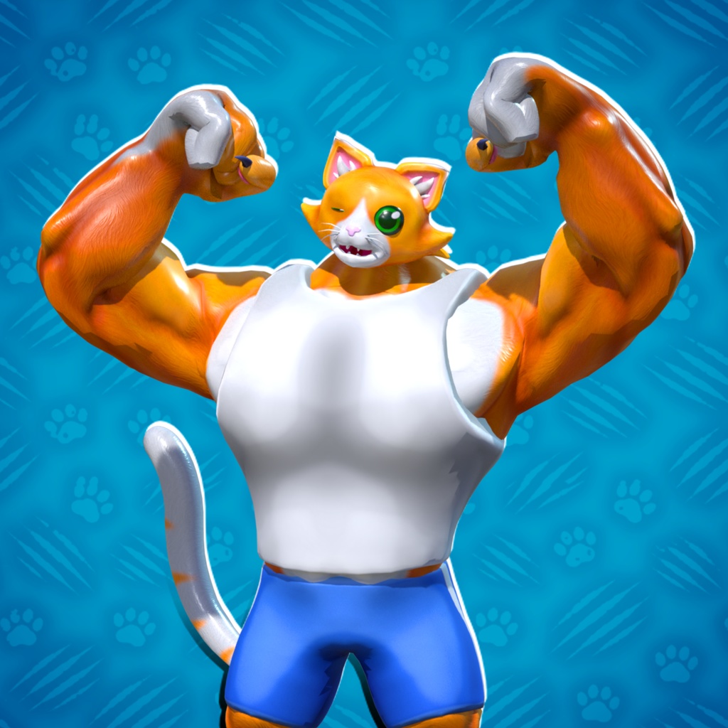 💪🐱 Meowcho|3Dキャラクター|VRChat対応 💥