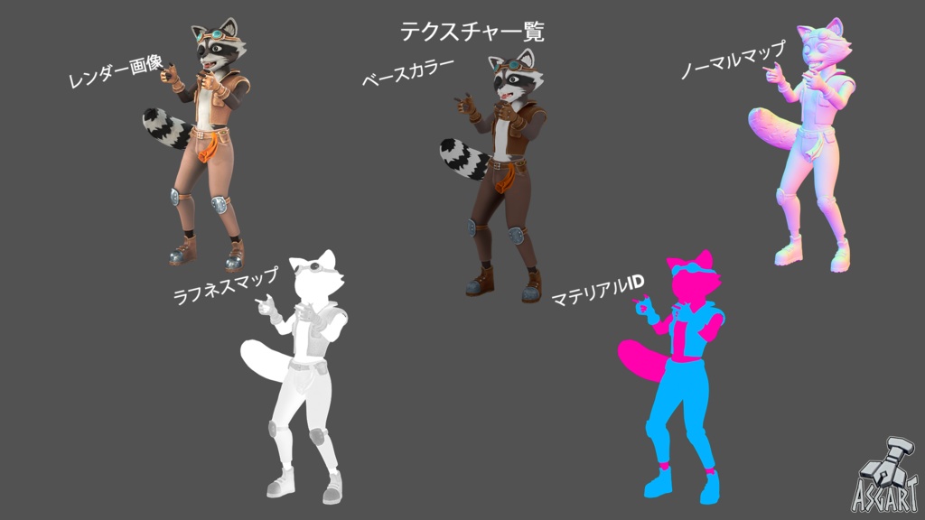 🦝 RUCK RACCOON|3Dキャラクター|VRChat対応