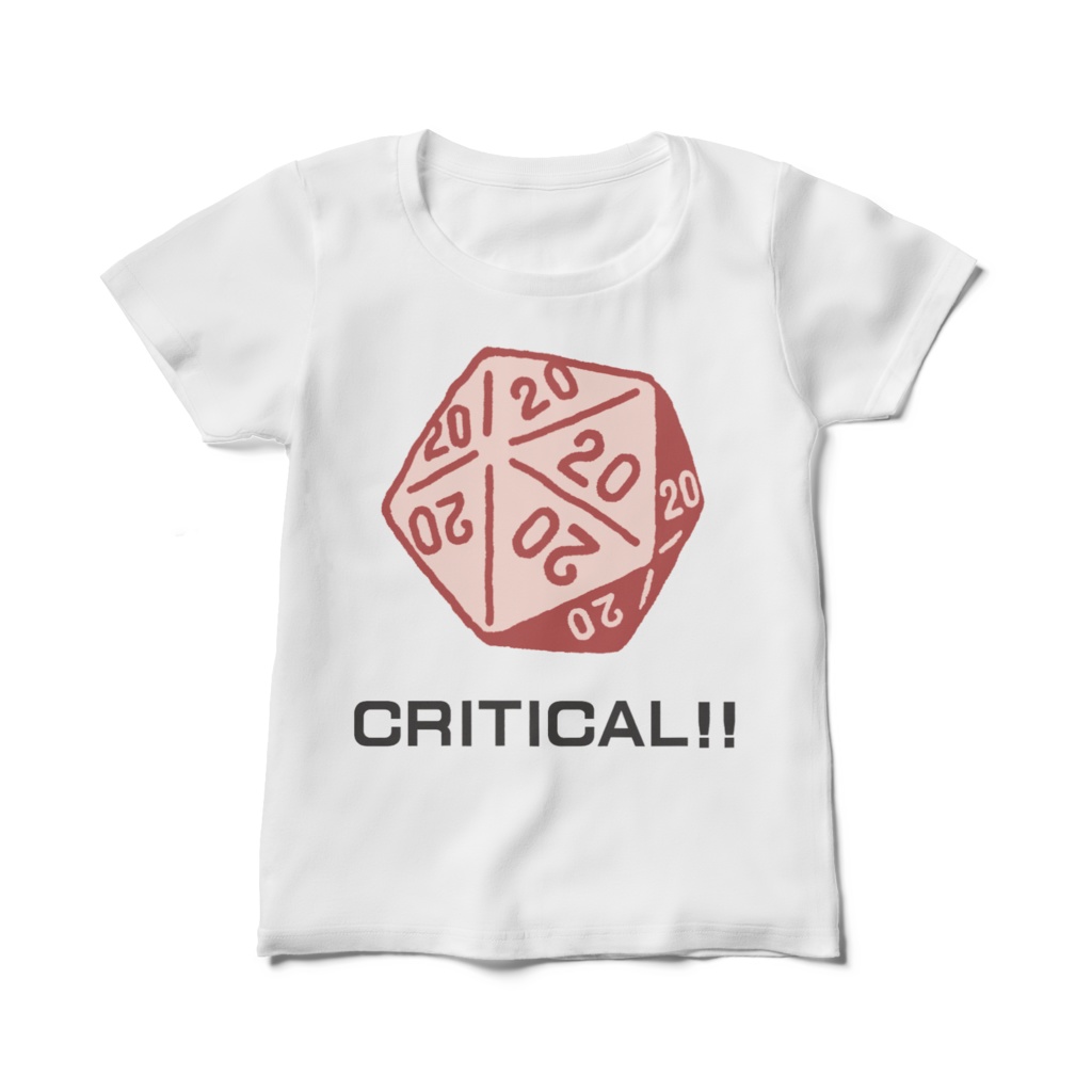 【レディースTシャツ】d20クリティカル：赤