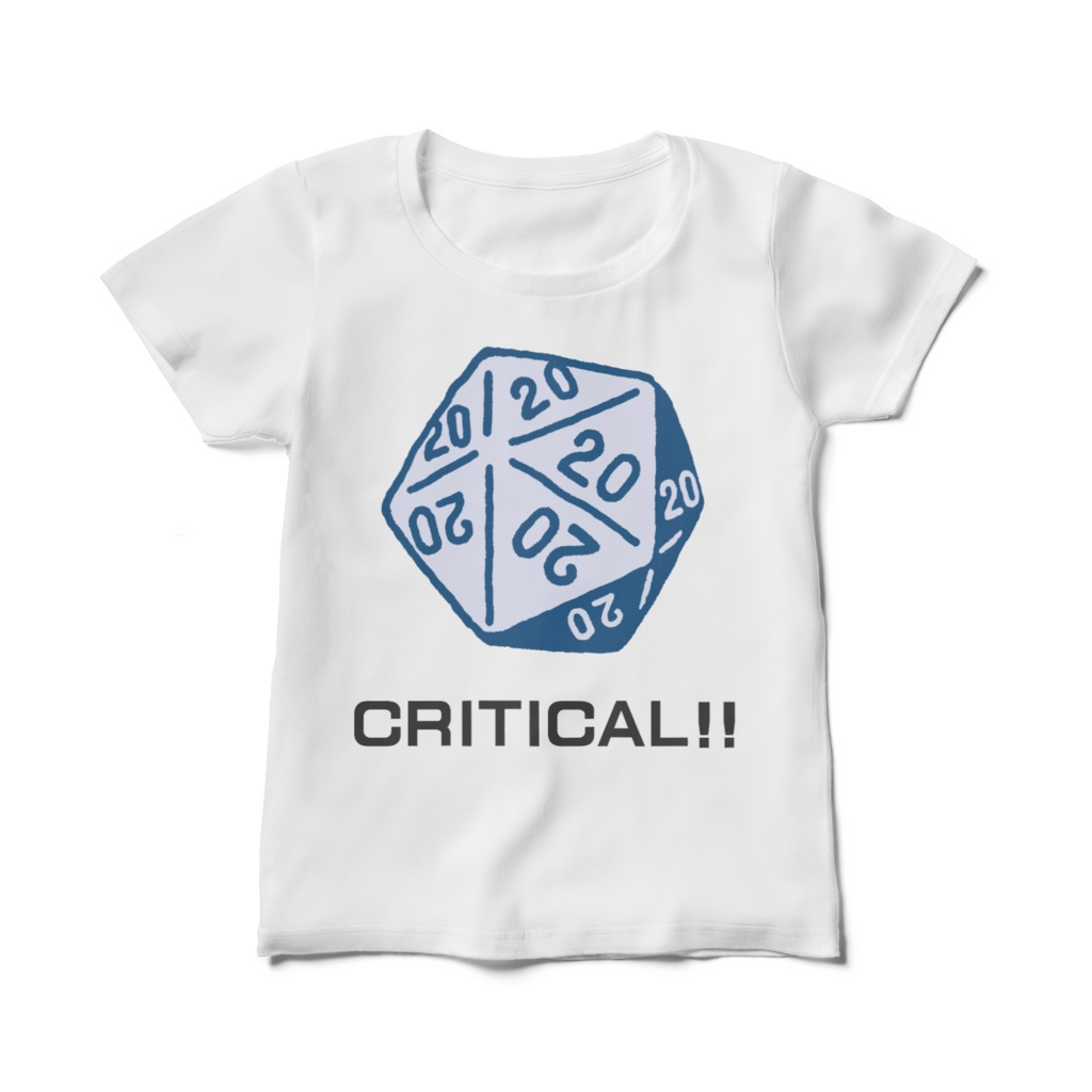 【レディースTシャツ】d20クリティカル:青