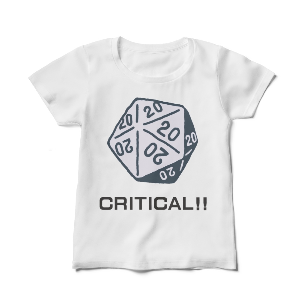 【レディースTシャツ】d20クリティカル:紺