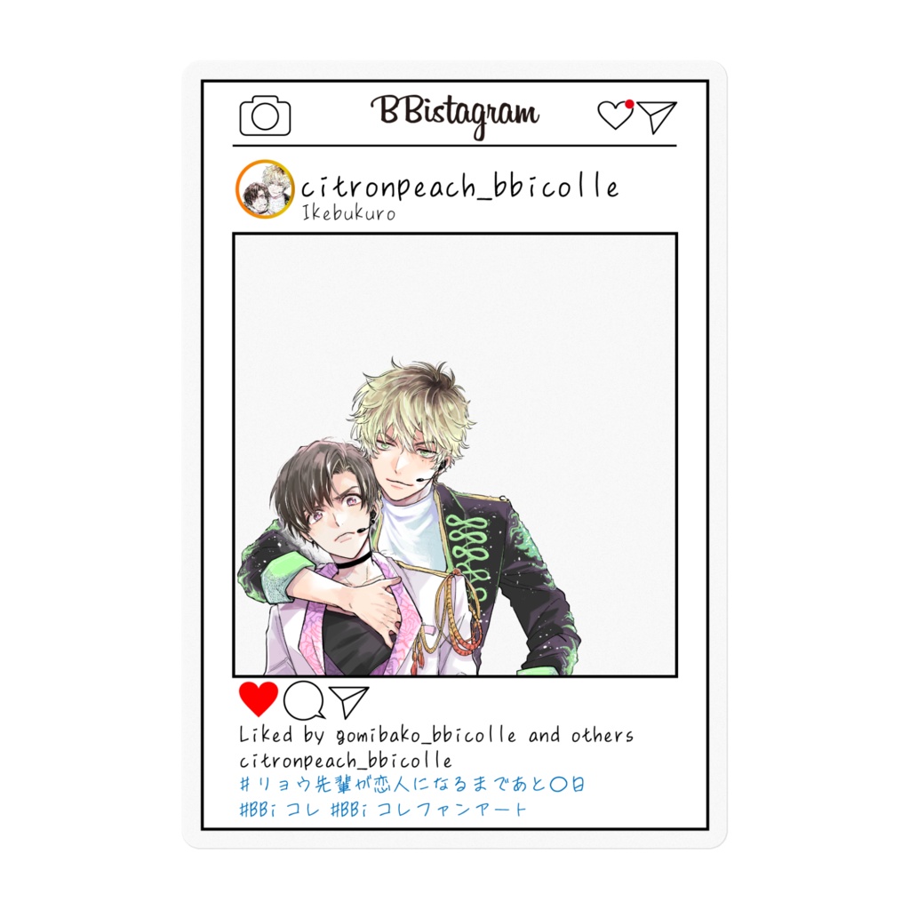 『シトロンピーチ』SNS風クリアステッカー