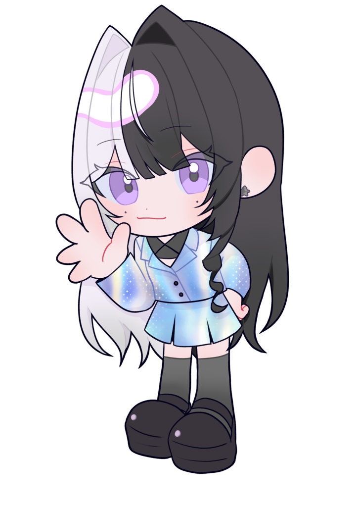 汎用モデル オーロラ 制服 女の子 VTuber