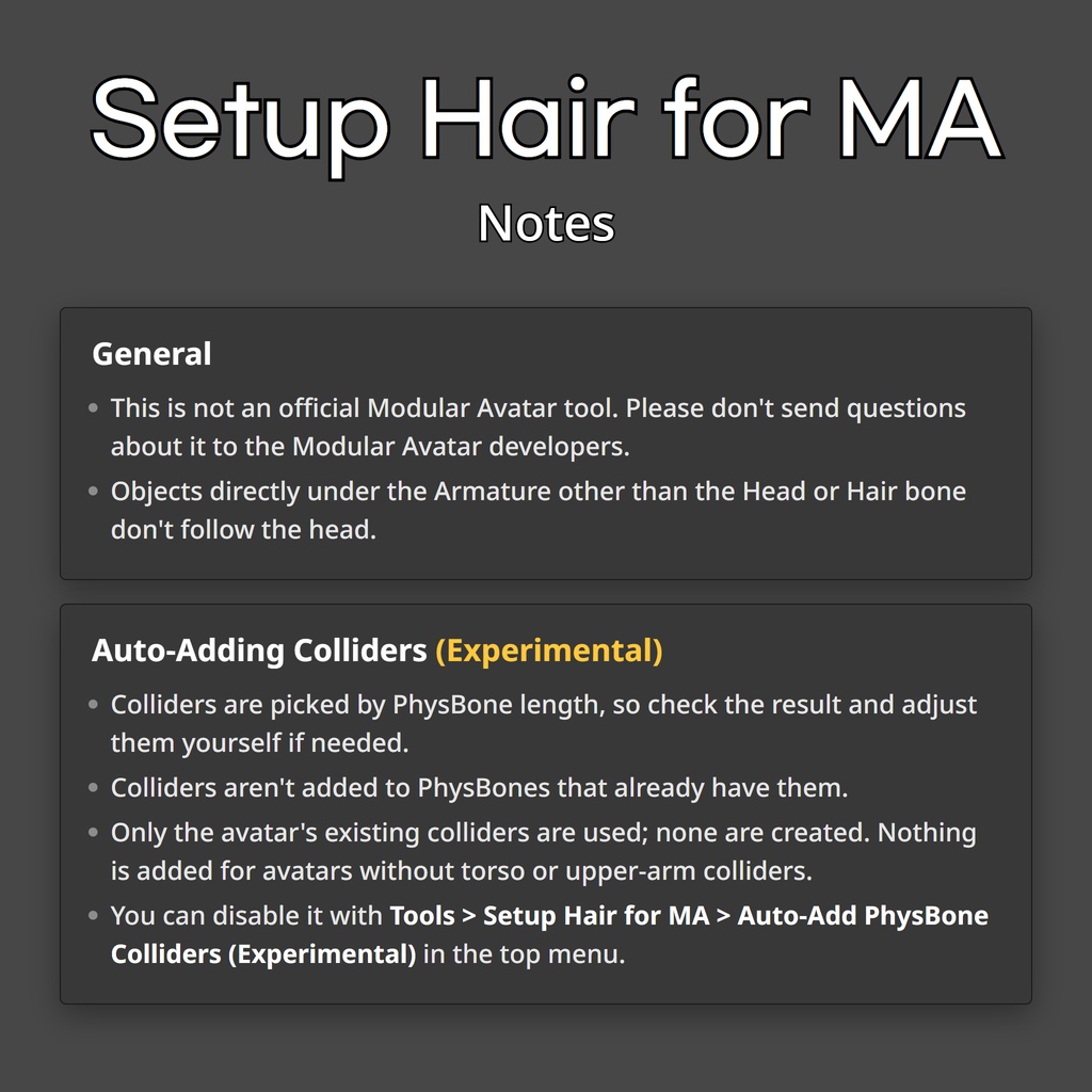 Setup Hair for MA