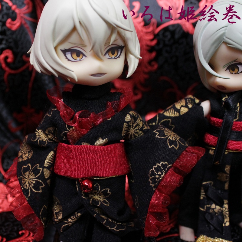 ねんどーる♥オビツ11♥ピコドー♥PICCODO♥服♥コスチューム♥フリル着物♥紅鈴