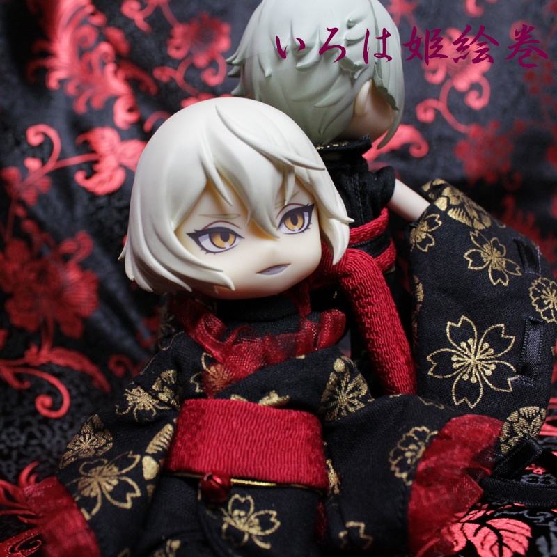 ねんどーる♥オビツ11♥ピコドー♥PICCODO♥服♥コスチューム♥フリル着物♥紅鈴