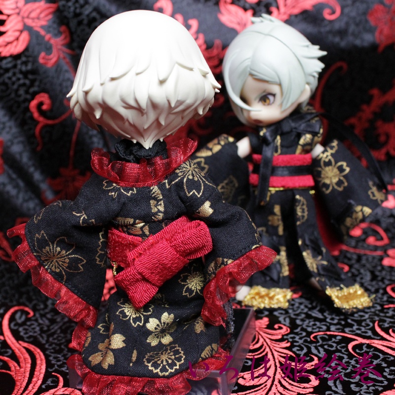 ねんどーる♥オビツ11♥ピコドー♥PICCODO♥服♥コスチューム♥フリル着物♥紅鈴