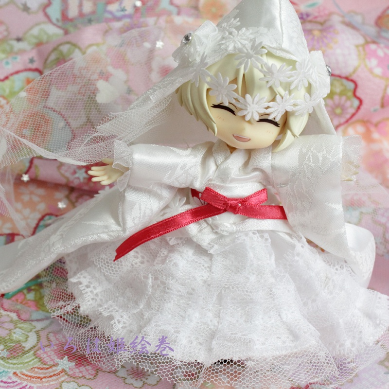 オビツ11♥ピコドー♥PICCODO♥お洋服♥コスチューム♥白無垢ウエディングドレス♥紅リボン